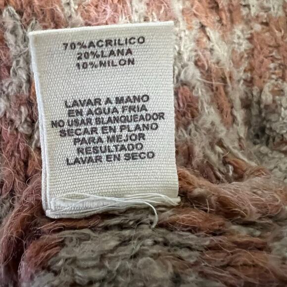 Mystree Turtleneck Brown Mix Wool Blend 3/4 Sleeve Sweater Size Small Medium - Picture 7 of 7